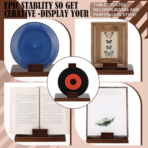 6 Inch Wooden Plate Stand for Display - Sturdy Easel with Square Base
