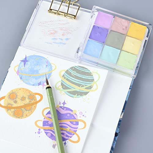 9-Well Clear Plastic Paint Storage Palette Box for Travel