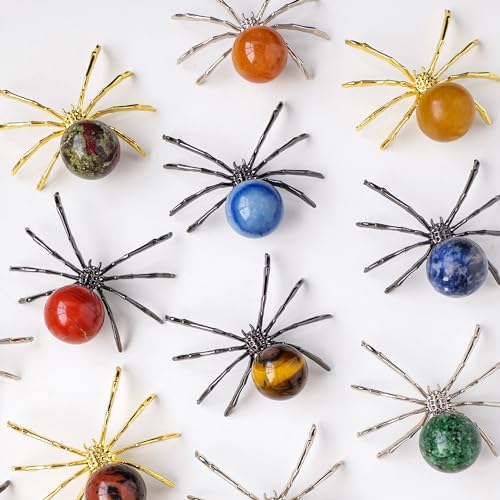 Runyangshi Natural Clear Quartz Spider Statue Ornament 2in