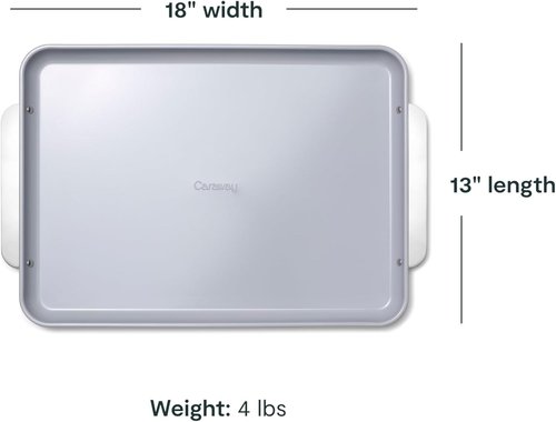 Caraway Non-Stick Ceramic Baking Sheet - Naturally Slick & Non-Toxic - Perfect for Baking & Roasting - Large (18" x 13") - Sage