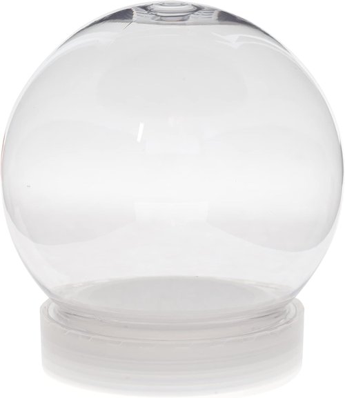 Creative Hobbies DIY Snow Globe - 4 Inch Clear Plastic Water Globe with Screw Off Cap for Custom Crafts