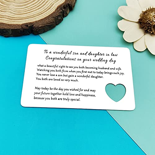 Engraved Wedding Wallet Card for Son & Daughter-in-Law Gift