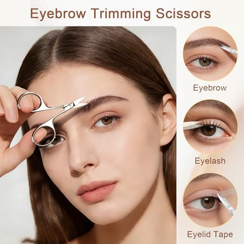 Hdama Mini Eyebrow and Facial Hair Grooming Scissors with Safety Cover