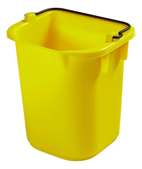 Rubbermaid Commercial Products Heavy-Duty Cleaning Pail 5-Quart Yellow Utility Bucket with Built-In Spout and Handle for House Cleaning/Storage/Livestock Feeding/Car Washing