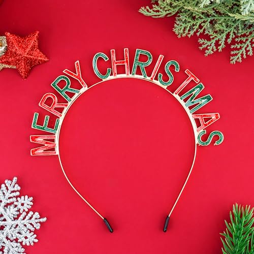 COCIDE Christmas Rhinestone Crystal Headband Holiday Hair Accessory