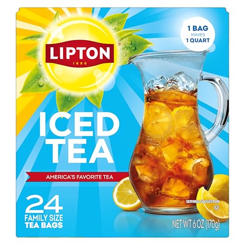 Lipton Unsweetened Iced Tea Bags Family Size 24-Count