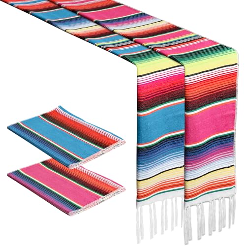 2PCS Mexican Table Runner - 14x86in Boho Día de los Muertos Decor