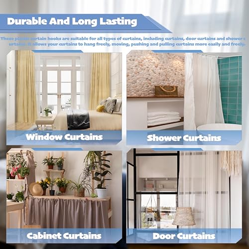 CeeVian Adjustable Curtain Pleat Hooks 30PCS 85mm for Pleated Curtains