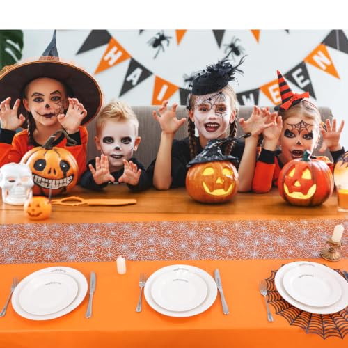 Snowkingdom Spider Web Table Runner - Silver Sequin Sheer 10FT Halloween Decor
