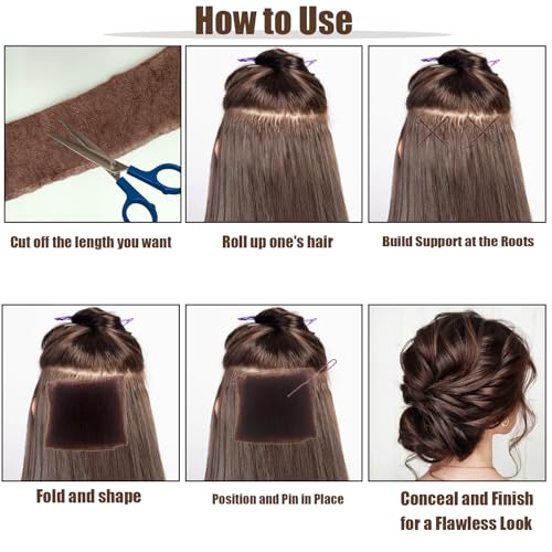 Zikunee Hair Sponge Padding for Volume Updo with Pins Dark Brown