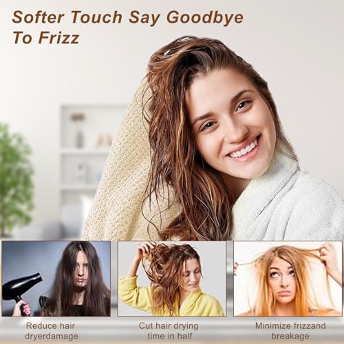 Microfiber Hair Drying Towel Wrap - 5 Pack, 10x26 Inch Absorbent Turban