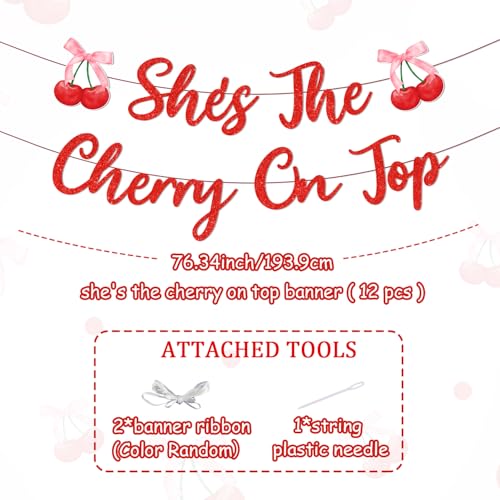She's the Cherry on Top Banner - Bridal Shower & Bachelorette Party Decor