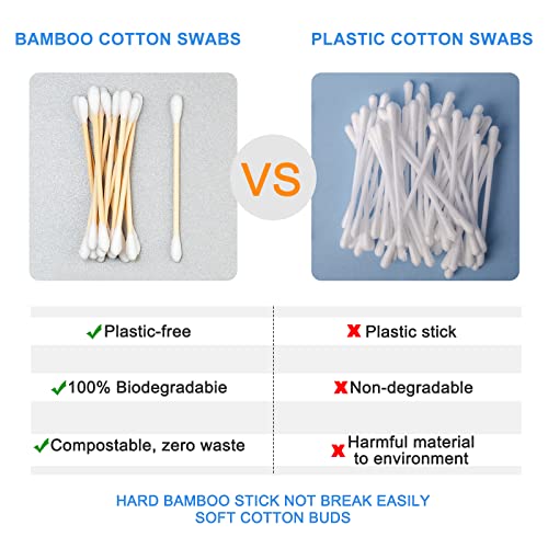 Eyxformula 300 Pcs Pet Cotton Swabs Set - Organic Bamboo Buds with Extra Long Sticks for Dogs and Cats