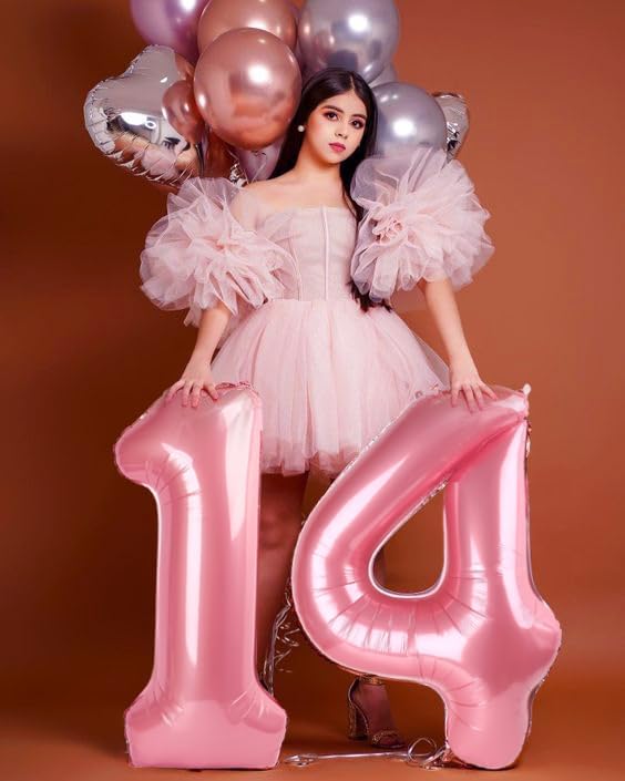 Pastel Pink 40-Inch Large Number Balloons by [Brand Name] - Perfect for 4th Birthday & Graduation Celebrations