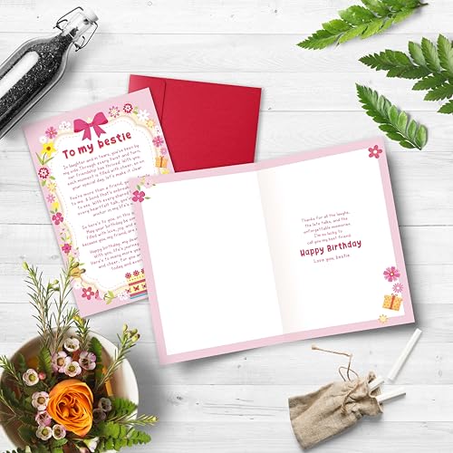 Bestie Poem Birthday Card - Heartfelt Gift for Best Friend