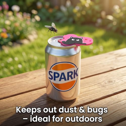 Ergonomic Soda Can Opener & Reusable Cover – Cute Cat & Ghost Designs
