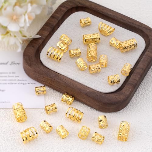 SmallCat 80 Pcs Gold Hair Jewelry for Braids & Dreadlocks Cuffs