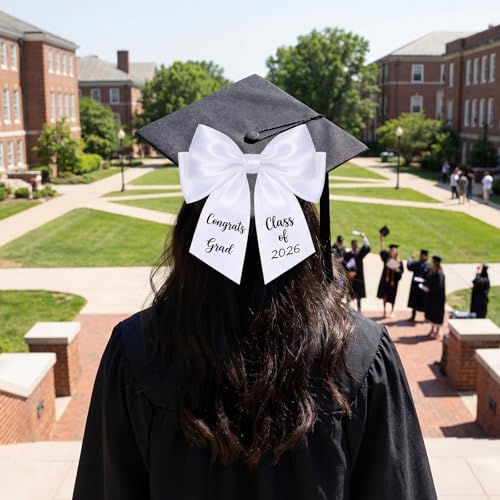 Graduation Cap Bow Decor for Class of 2026 - Congrats Grad Hair Accessory