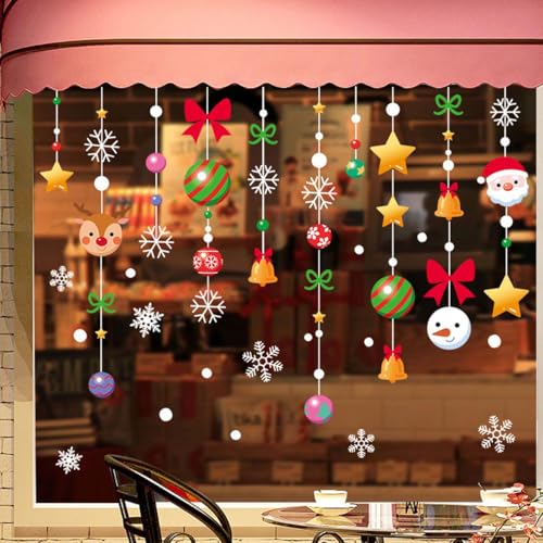 Christmas Window Clings Double Sided Snowflake Elk Stickers 4 Sheets