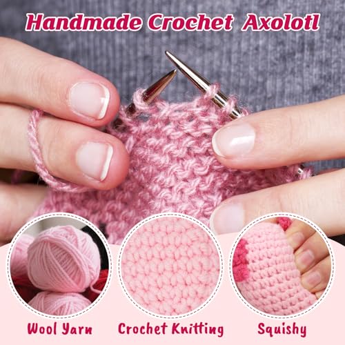 Handmade Crochet Axolotl Plush Toy for 12-Year-Old Girls