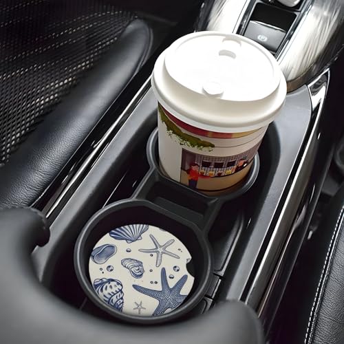 Car Coasters for Cup Holders - 2 Pack Ceramic Absorbent Design