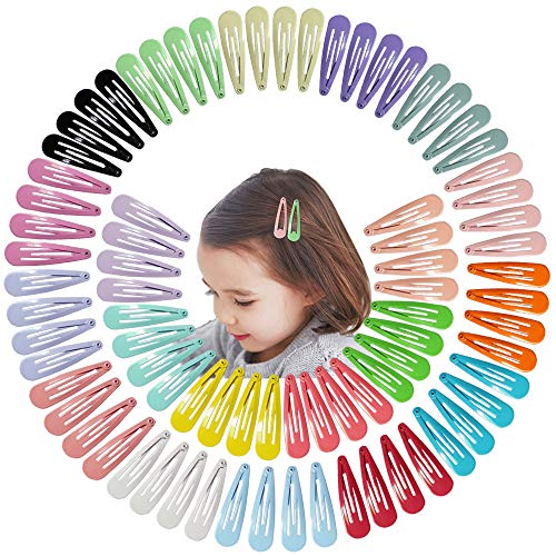 JIARON 80 Pcs 2 Inch Metal Hair Barrettes - Non-Slip Snap Clips in 20 Colors for Girls and Women