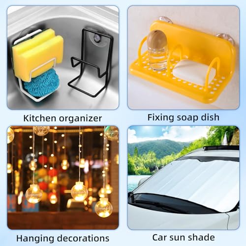 AQUANEAT 20 Pack 1.2 Inch Clear Suction Cups with Hooks for Glass & Home Organization