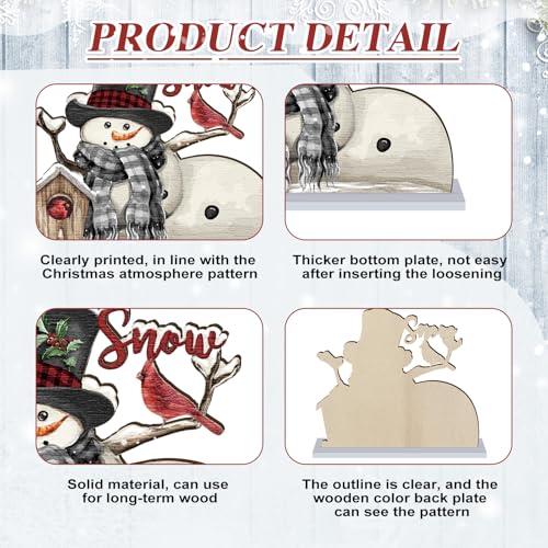 Amyhill Rustic Christmas Wooden Table Signs Set - Neutral / Christmas / 6