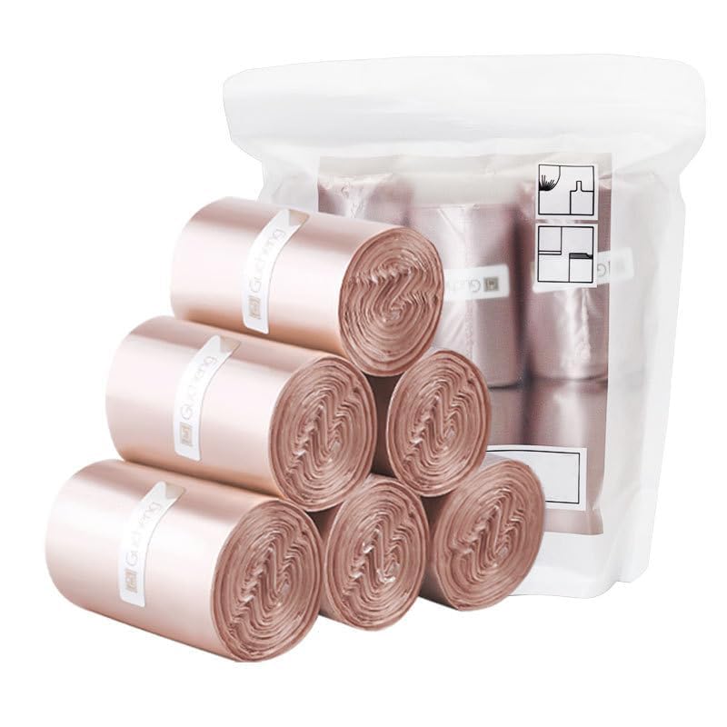 H&W 0.5 Gallon Mini Trash Bags - 240 Count Small Garbage Bags, Rose Gold