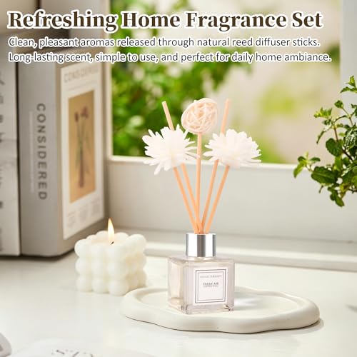 Minmex Jasmine Reed Diffuser Set - 2 Pack 1.7 fl oz Home Fragrance Oil