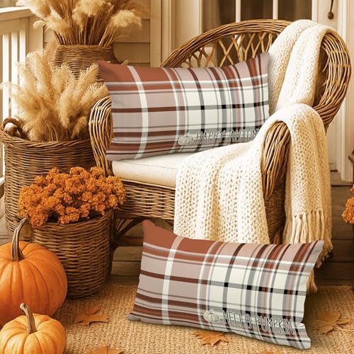 Benjia 12x20 Autumn Throw Pillow Covers Set of 2 - Watercolor Design