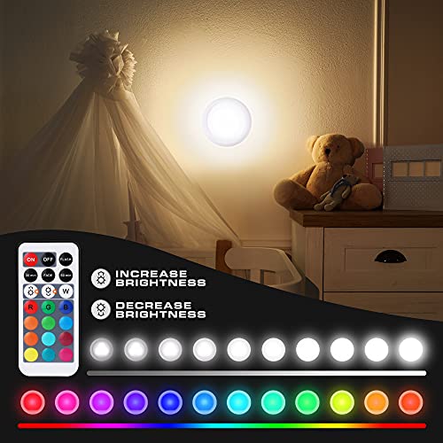 EverBrite Round Tap Light 6-Pack LED Puck Lights with Remote Control and Timer