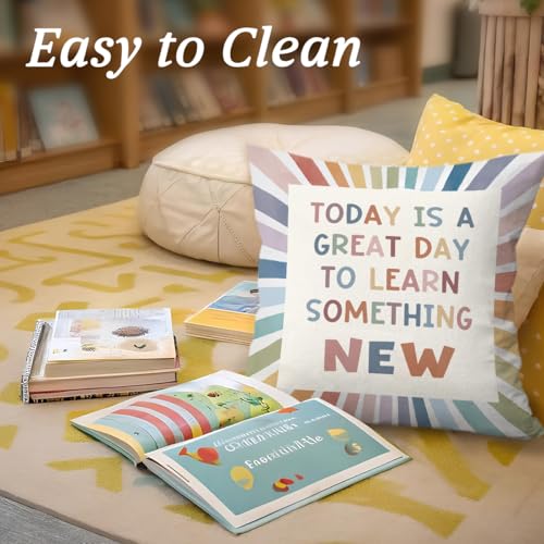 Inspirational Boho Pillow Cover 18x18 for Classroom & Bedroom