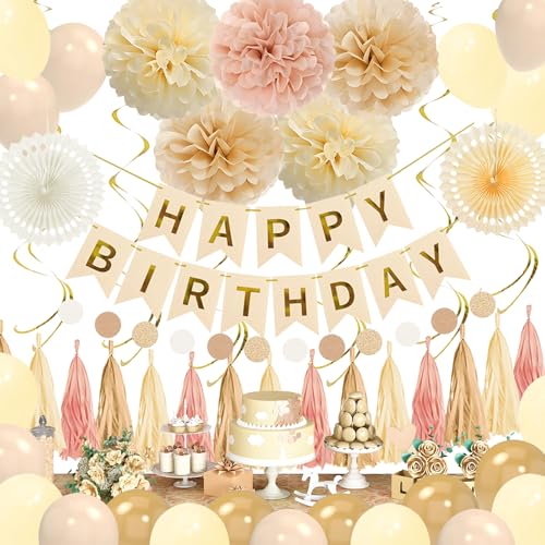 Frigg Champagne Gold Birthday Party Decorations Kit for Women & Girls