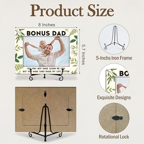 Wooden Dad Photo Frame Bonus Dad Picture Frame for Fathers Day
