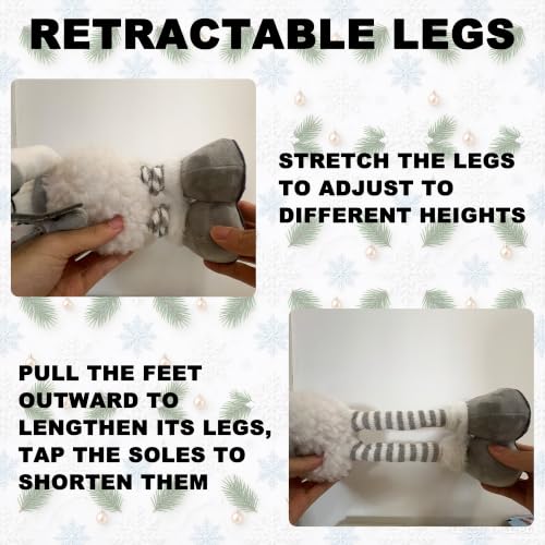 Christmas Snowman Decor Set - 20-Inch Plush Standing Figures with Extendable Legs - Gold & Silver, Pack of 2