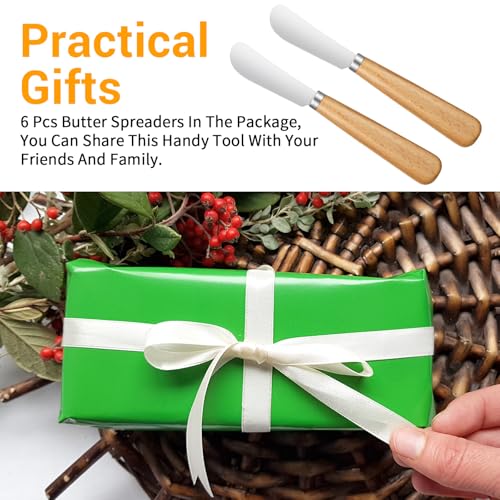 Tyqour 2-Piece Butter Knife Set with Wooden Handle for Smooth Spreading
