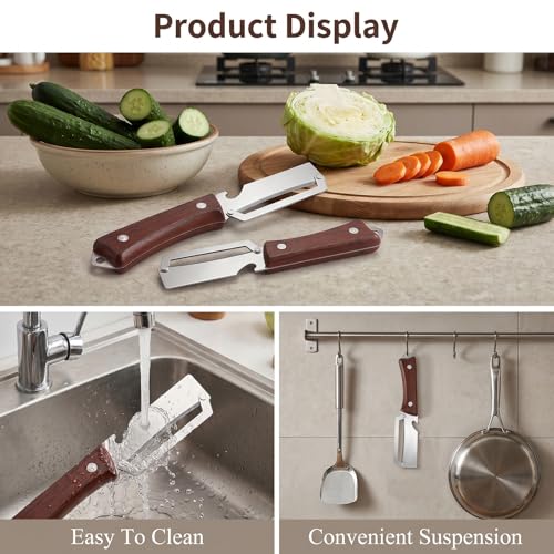 TIESOME 2-Pack Stainless Steel 2-in-1 Vegetable Peeler & Bottle Opener
