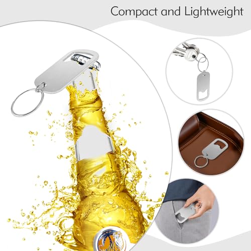 Portable Stainless Steel Bottle Opener Keychain - 2pcs
