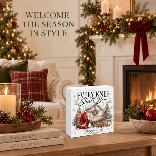 Every Nativity Christmas Decor - Christian Santa Holiday Wooden Sign