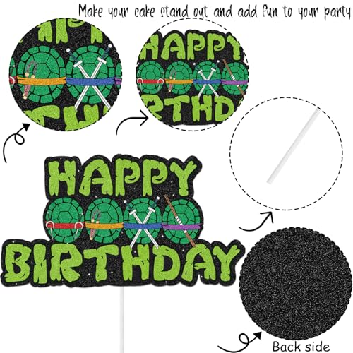Turtle Cake Topper for Birthday Parties - Glitter Decor