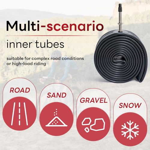 27.5x2.125/2.20/2.25/2.30/2.35/2.40 Inch Bike Tube 27.5" Replacement Bicycle Inner Tube (Single) Reliable 27.5 x 2.125-2.40 Bike Inner Tube FV48 Presta Valve for City/Road/Mountain Cycling Scenarios