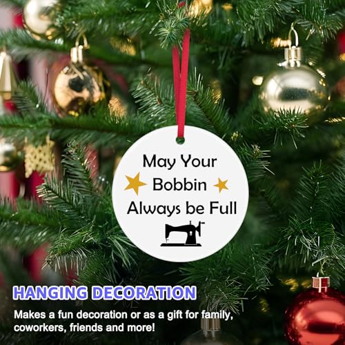 Funny Ceramic Christmas Ornament for Sewing Lovers - Quilting Gift