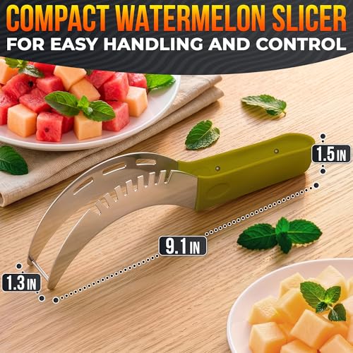NADOBA 2-in-1 Stainless Steel Watermelon Slicer & Cube Cutter Tool
