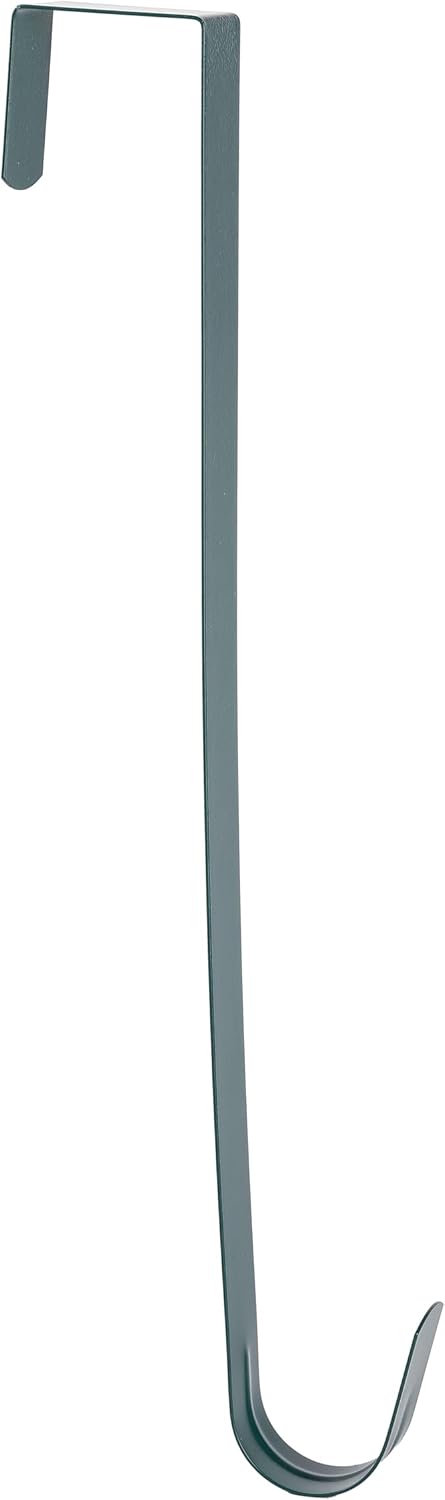 Sattiyrch 15" Wreath Hanger - Sturdy Steel Over The Door Hook for Front Door (Green, 4")