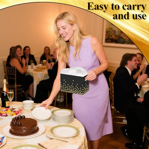 Black and Gold Utensil Holder Set - 2PCS Caddy for Parties