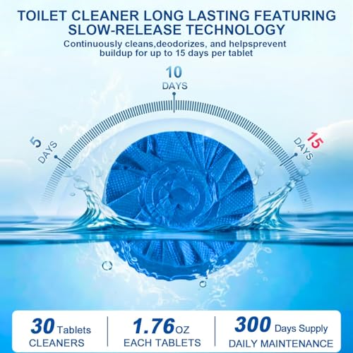HERB ANGEL Automatic Toilet Bowl Cleaner Tablets, 24 Pack Blue Tank Cleaners