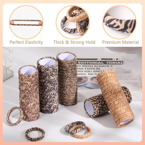 ZQTSANKESL Leopard Print Hair Headbands Elastic Fabric Hair Ties Set