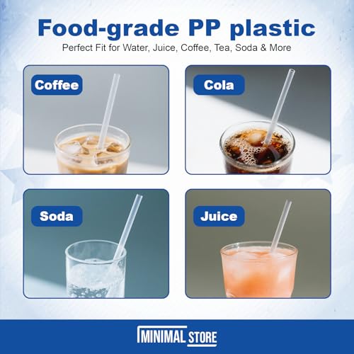 100-Pack Clear Plastic Disposable Drinking Straws, 7.75" BPA-Free Bulk Set