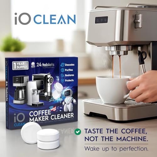 iO CLEAN Coffee Maker & Espresso Machine Descaler Tablets - 24 Count